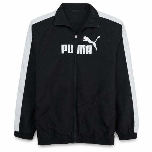Front view of Puma Men's Black 2XL Track Jacket Lightweight Zip Up