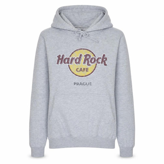 Hard Rock Cafe Women’s Grey Pullover Hoodie Small Prague Logo Cotton Blend