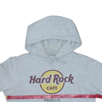 Hard Rock Cafe Women’s Grey Pullover Hoodie Small Prague Logo Cotton Blend