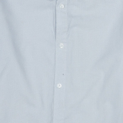 H&M Men's Blue Slim Fit Long Sleeve Polka Dot Button-Up Shirt Size S