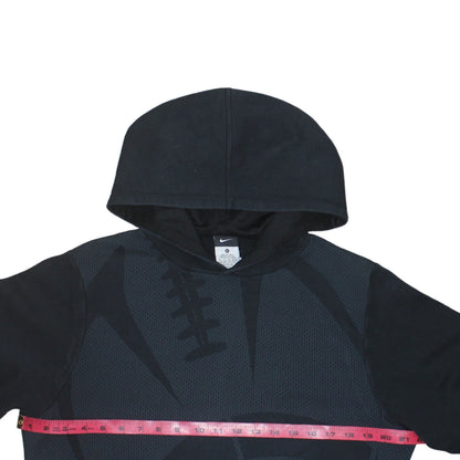 Nike Boys Black XL Pullover Hoodie with Football Graphic Design