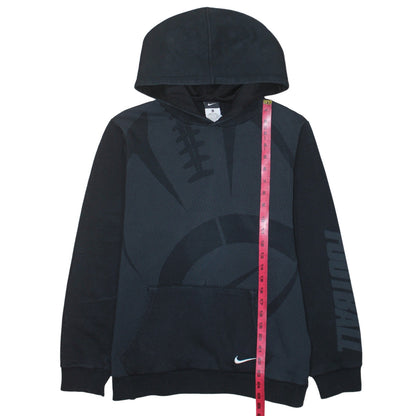 Nike Boys Black XL Pullover Hoodie with Football Graphic Design