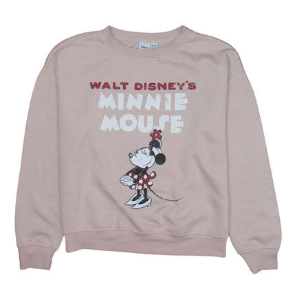 Disney Women's Pink Minnie Mouse Pullover Sweatshirt Size S
