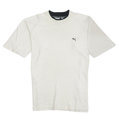 Puma Men's White Crew Neck Short Sleeve Cotton T-Shirt Size L