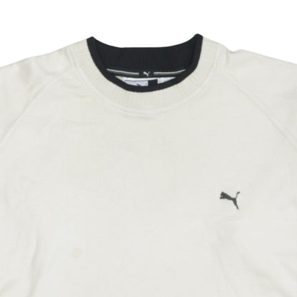 Puma Men's White Crew Neck Short Sleeve Cotton T-Shirt Size L