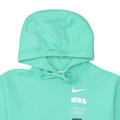 Nike Women's Green Pullover Hoodie Small Graphic Print Cotton Blend