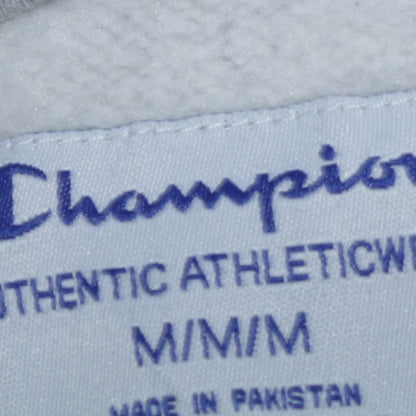 Champion Mens Grey Embroidered Logo Hoodie Medium Pullover Athletic
