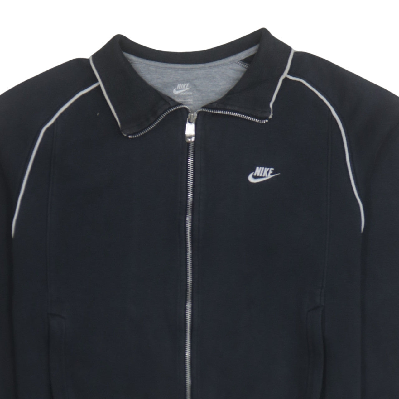 Nike Men's Black Full Zip Collared Sports Sweatshirt Size M