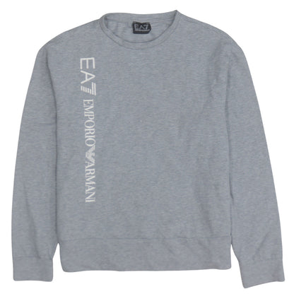 Emporio Armani Men’s Grey Logo Pullover Sweatshirt Size M