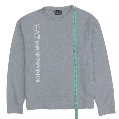 Emporio Armani Men’s Grey Logo Pullover Sweatshirt Size M