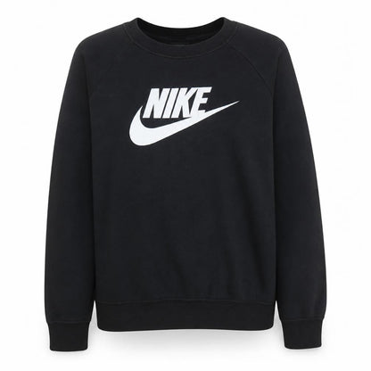 Nike Womens Black Medium Pullover Sweatshirt Cotton Blend Logo Print