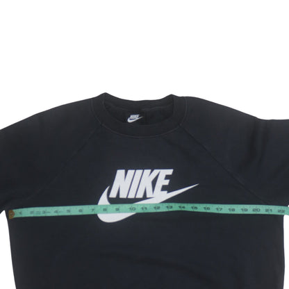 Nike Womens Black Medium Pullover Sweatshirt Cotton Blend Logo Print