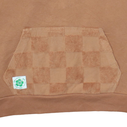 Vans Mens Brown Small Pullover Hoodie Checkerboard Fleece Cotton Blend