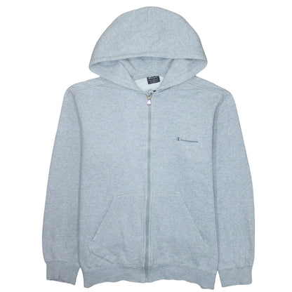 Champion Men's Grey Full Zip Hoodie L Fleece Sweatshirt