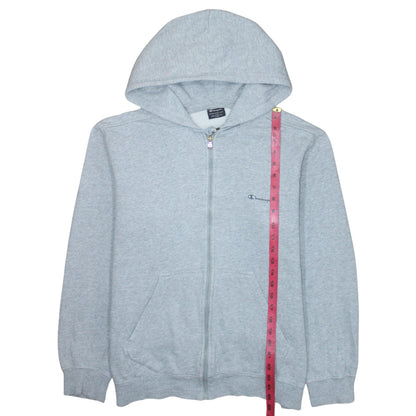 Champion Men's Grey Full Zip Hoodie L Fleece Sweatshirt