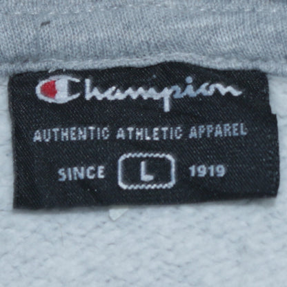 Champion Men's Grey Full Zip Hoodie L Fleece Sweatshirt