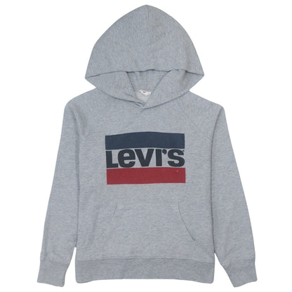 Levi's Grey XS Pullover Hoodie Teens Graphic Logo Sweatshirt