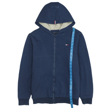 Tommy Hilfiger Boys Blue Full Zip Hoodie Sherpa Lined Size 176