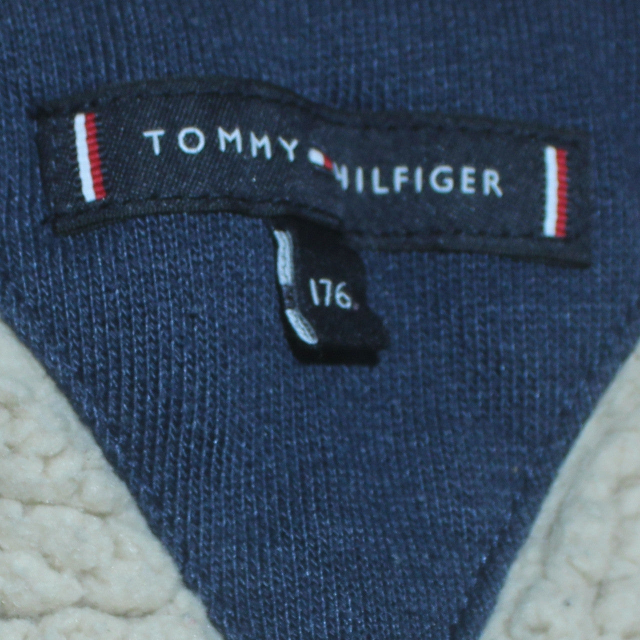 Tommy Hilfiger Boys Blue Full Zip Hoodie Sherpa Lined Size 176