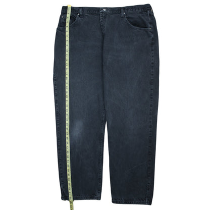Wrangler Men's Black Relaxed Fit Denim Jeans 42x30 Straight Leg