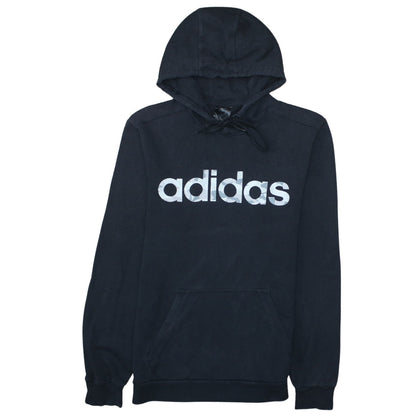 adidas Men's Black Pullover Hoodie S Regular Fit Graphic Sportswear