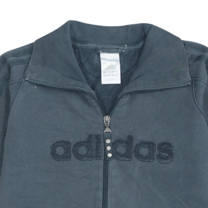 Adidas Women’s Grey Full Zip Hoodie Size 12 Casual Logo Sweatshirt