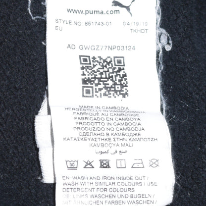 Puma Men's Black Pullover Hoodie L Regular Fit Sports Logo Fleece