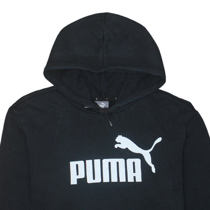 Puma Men's Black Pullover Hoodie L Regular Fit Sports Logo Fleece