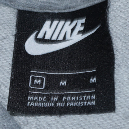 Nike Men's Grey Pullover Hoodie Medium Regular Fit Logo Sweatshirt