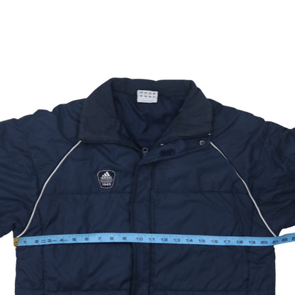 adidas Boys Blue Puffer Jacket 16 Years Winter Mid-Length Quilted Coat