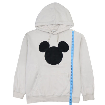 H&M Disney Women’s Beige Mickey Hoodie M Cotton Blend Pullover