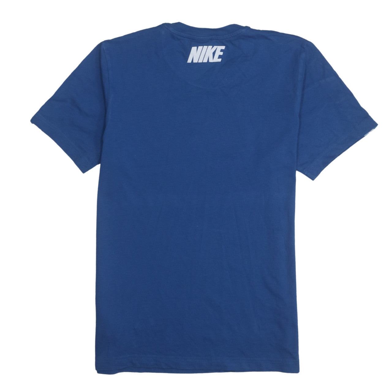 Nike Men's Blue Swoosh Logo Short Sleeve Blue Cotton T-Shirt Size S