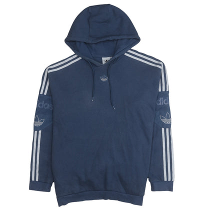 Adidas Womens Blue Pullover Hoodie Medium Logo Classic 3-Stripes