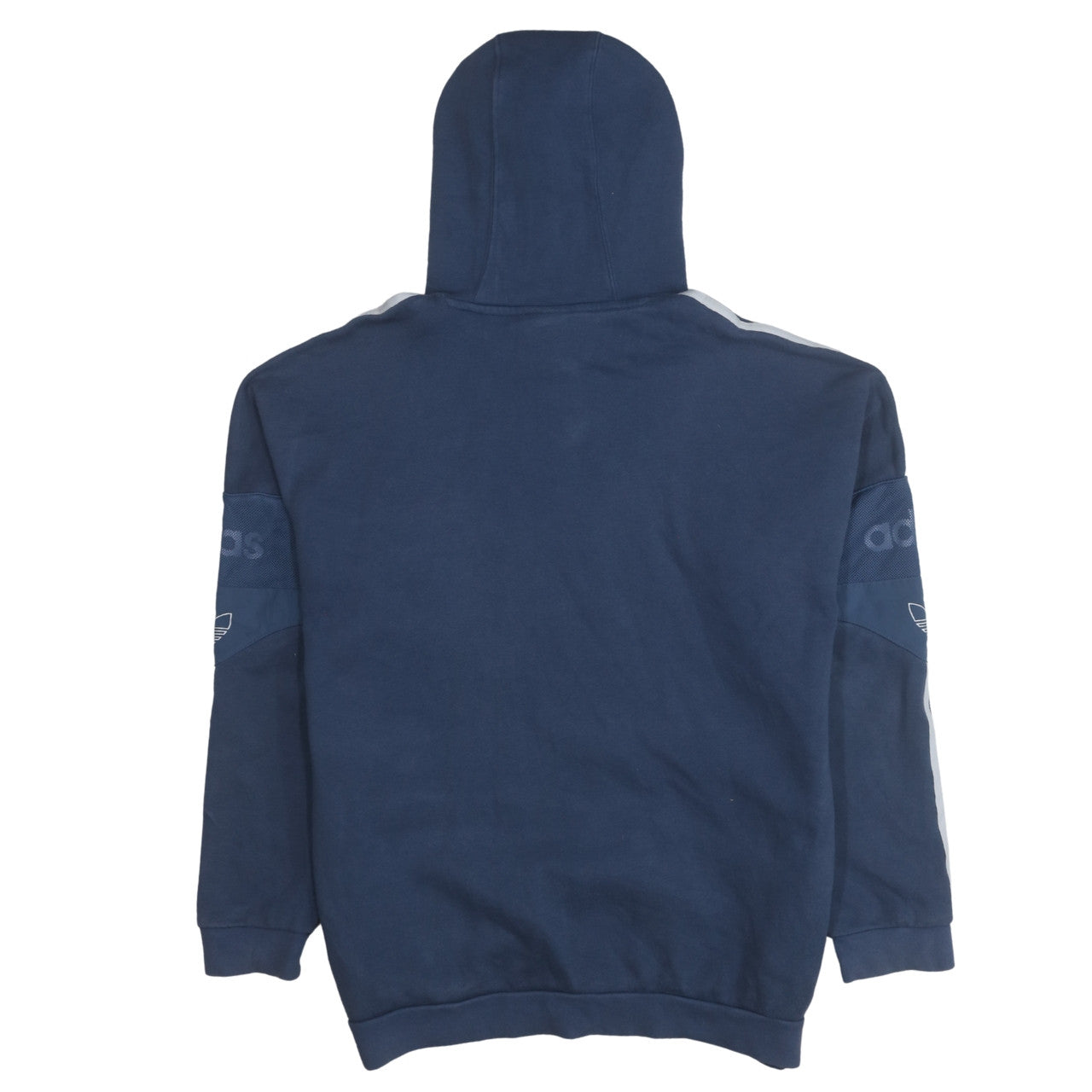 Adidas Womens Blue Pullover Hoodie Medium Logo Classic 3-Stripes