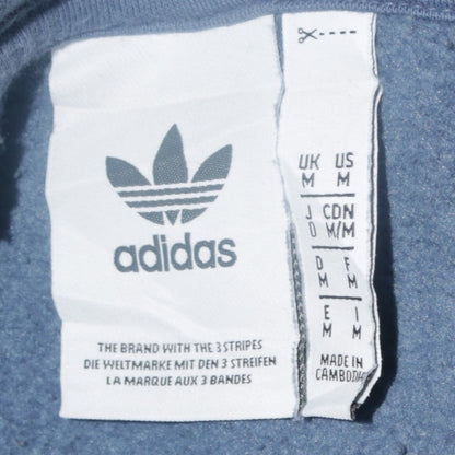 Adidas Womens Blue Pullover Hoodie Medium Logo Classic 3-Stripes