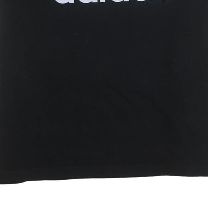 Adidas Womens Black Cotton T-Shirt Size 12 Short Sleeve Crew Neck