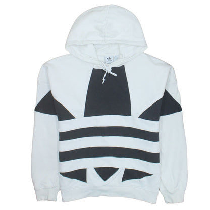 Adidas Womens White Black Hooded Pullover Sweatshirt XS