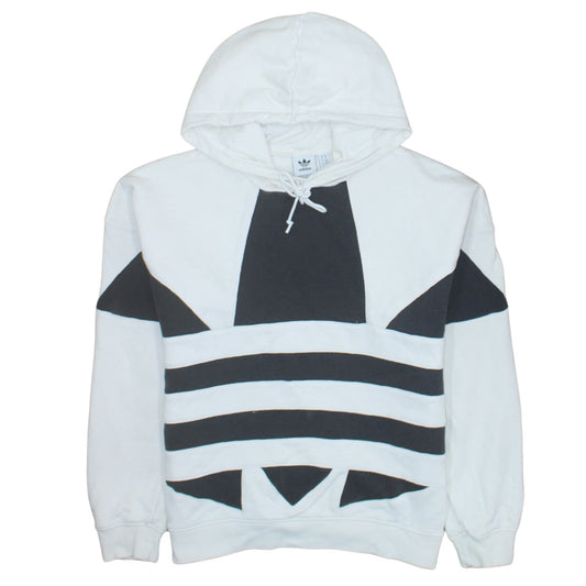 Adidas Womens White Black Hooded Pullover Sweatshirt XS