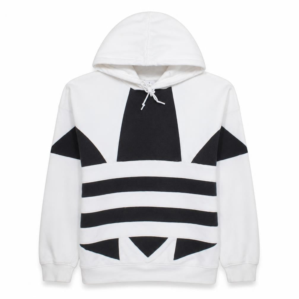 Adidas Womens White Black Hooded Pullover Sweatshirt XS