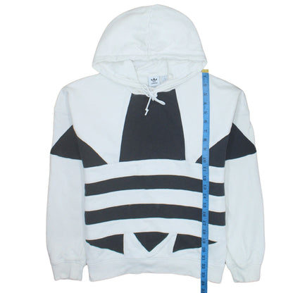 Adidas Womens White Black Hooded Pullover Sweatshirt XS