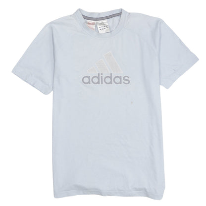 Adidas Boys White XL Short Sleeve Cotton Sports Logo T-Shirt