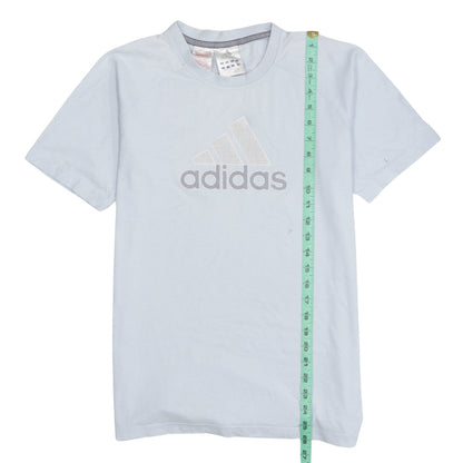 Adidas Boys White XL Short Sleeve Cotton Sports Logo T-Shirt