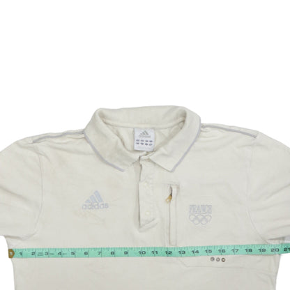 Adidas Men's White France Olympics Polo Shirt Size M