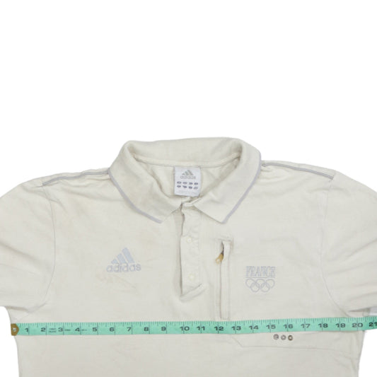Adidas Men's White France Olympics Polo Shirt Size M