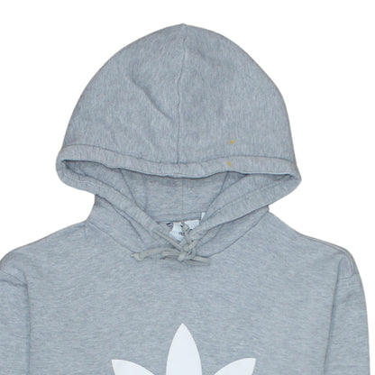 Adidas Women’s Grey Hoodie Small Pullover Trefoil Logo Sweatshirt