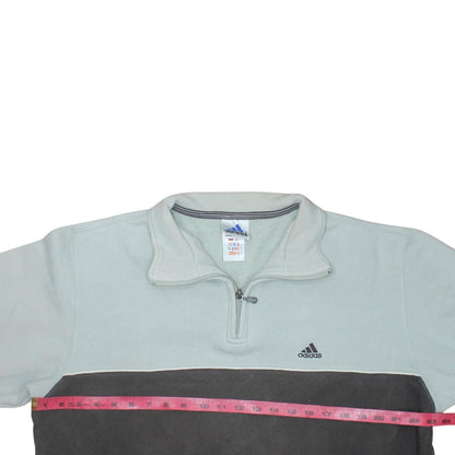 Adidas Mens Grey 1/2 Zip Fleece Sweatshirt Size M