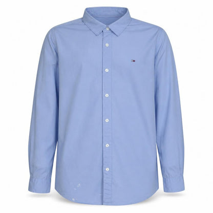 Tommy Jeans Men Blue Slim Fit Long Sleeve Button-Up Shirt L