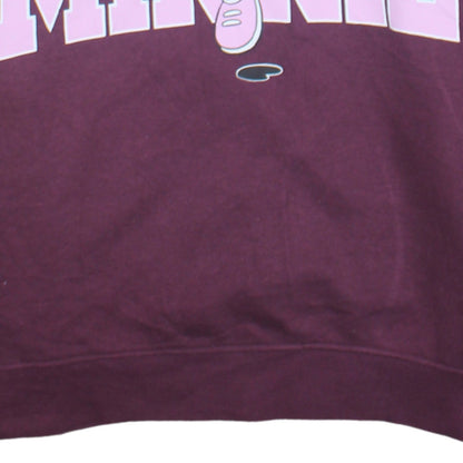 Disney Womens Burgundy Minnie Mouse Graphic Pullover Hoodie Size 12 M