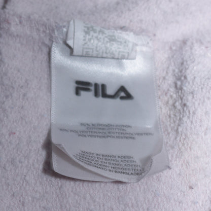 Fila Womens White Full Zip Hoodie Size M Cotton Blend Logo Sweatshirt