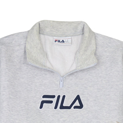 FILA Men's Grey XL 1/4 Zip Pullover Sweatshirt Classic Logo